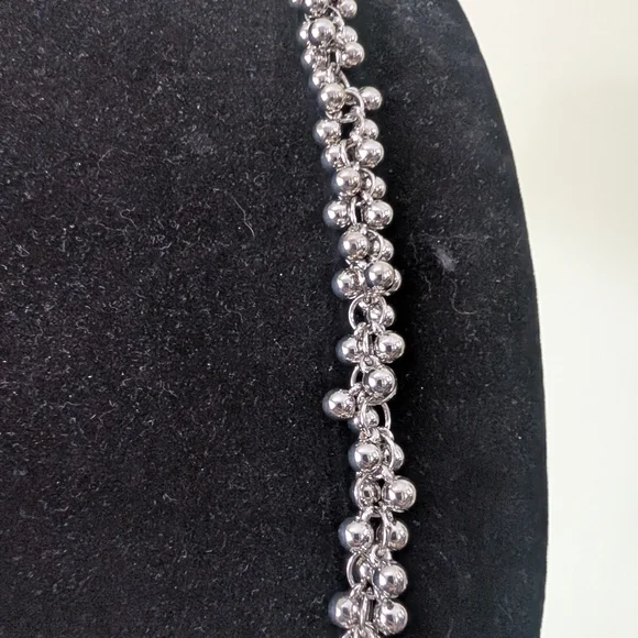 Silvertone Beaded Chain Necklace - Women's Jewelry - Picture 3 of 11